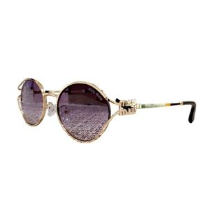 Miu Miu Gold Round Sunglasses